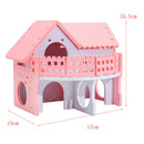 Hamster Hideout House Villa Cages for Small Animal, Wooden Hut House Bedding