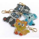 4PCS DIY Diamond Keychain Special Shaped Full Diamond Painting animal KeyringME