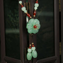 Ethnic Necklace Glass Glazed Flower Natural Stone Choker Necklace Handmade