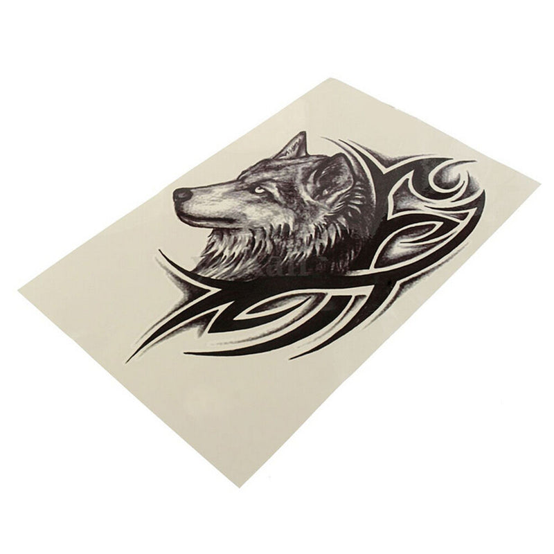 Large Wolf Head Waterproof Temporary Removable Tattoo Body Arm Leg Art Stick Gw