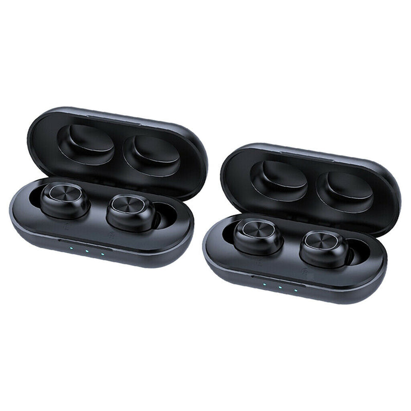 2Pc B5  Fingerprint Touch Bluetooth HiFi Stereo Wireless Headphones Black