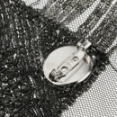 1 pair of black elegant shoulder flap brooch with tassel chain - unisex jewelry