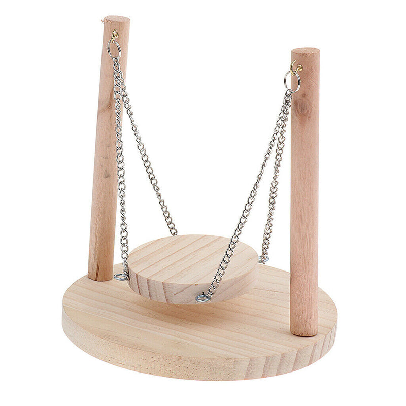 Bird Stand Wood Perch Swing for Parrot Macaw African Grey Parakeet Cockatiel