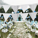 12 Flags White Flower Lace Flag Banner Pennant Wedding/Birthday Party Decor