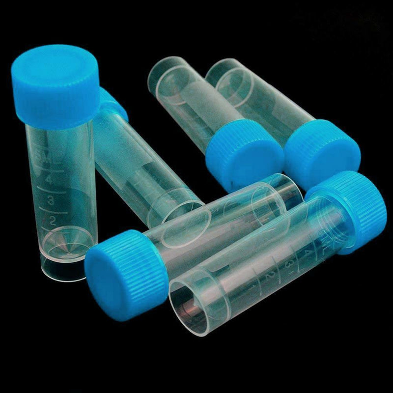 3pcs Plastic Test Tubes Vial Screw Seal Cap Pack Container Cryopreservations