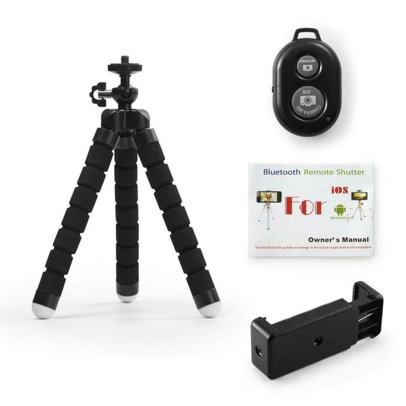 Universal Flexible Tripod Phone Camera Stand Holder with Bluetooth Remote