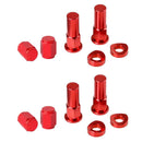 12 Sets Motorcycle Red Tyre Wheel Valve Stem Caps Cover Rim Lock Nuts CNC