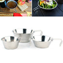 Outdoor Stainless Steel Bowl Three-Piece Picnic Rice Bowl Portable Barbecue