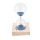 Blue wood + glass + iron powder sand iron flowering magnetic hourglass with