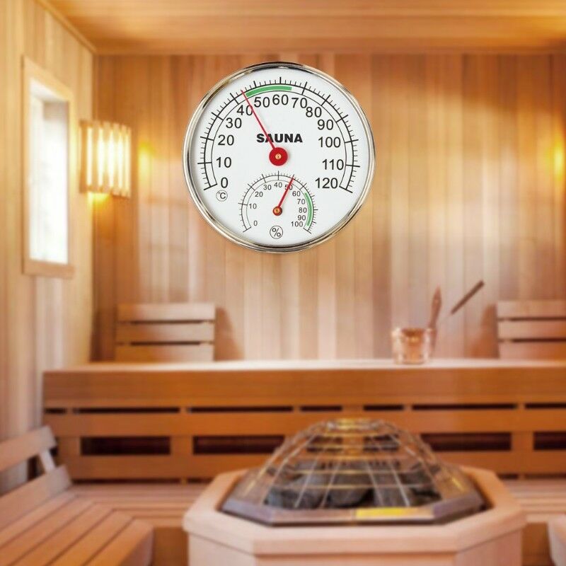 Thermometer Hygrometer Stainless Steel for Sauna Room Temperature Humidity Meter