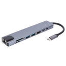 8 in 1 TYPE-C HUB Gigabit LAN Docking Station USB C Adapter for Notebook