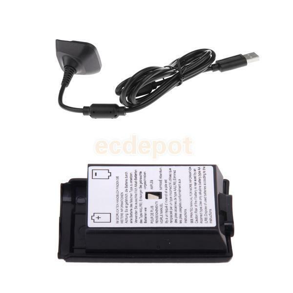 1.5m USB Charger Cable Replacement Battery Cover for Xbox 360 Controller