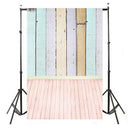 3x5ft Colorful Wooden Wall Floor Studio Photography Background Backdrop 0.9