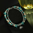 Turquoise Beaded Beach Anklet Elephant Anklet Starfish Anklet Nautical Ankl N4L5