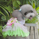 Pet Dog Puppy Tutu Dress Sunflower Lace Skirt Princess Clothes Apparel Size S
