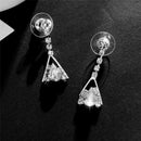Women's Sparkling V Shaped Rhinestone Crystal Necklace Earring JewelrySetChar Gw