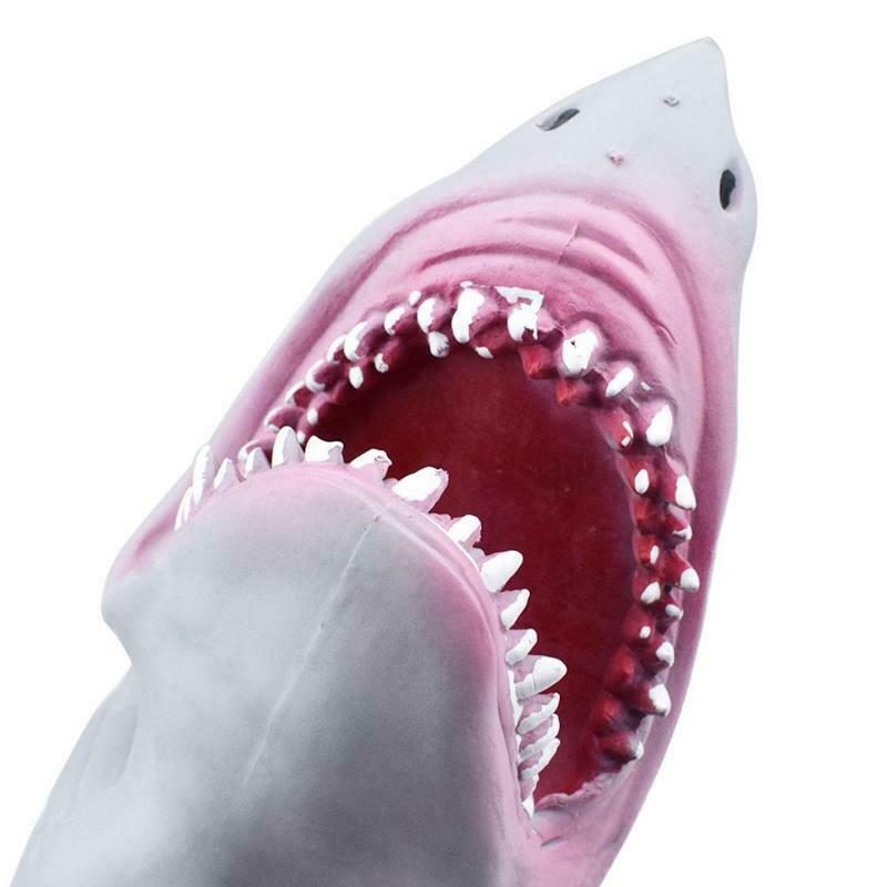Plastic Shark Hand Puppet For Story Tpr Animal Head Gloves Kids Toys Gift A U6Q5