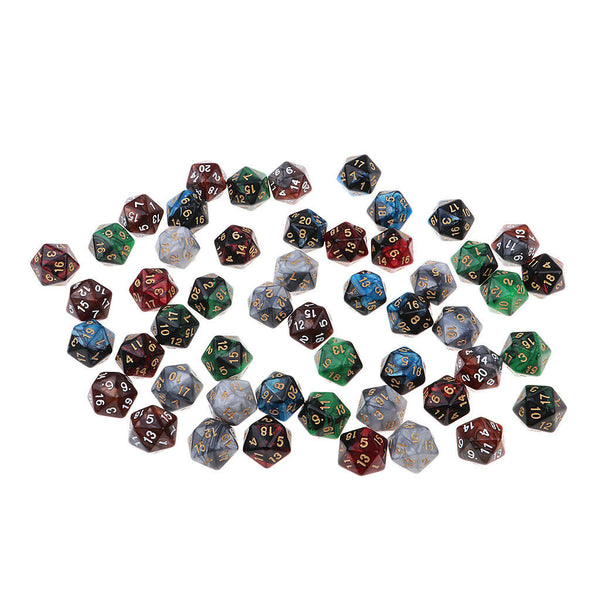 Multi sided dice set of 50 D20 Dungeons D&D RPG Role play