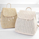 Fashion Straw Woven Backpack Ladies Shoulder Bag Summer Girl Backpack Femal
