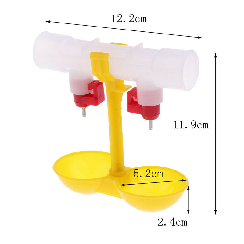 10Pcs Poultry Chicken Automatic Drinking Fountain Double Hanging Cup Ball Nipple