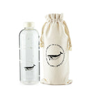 Hamo 1000Ml Seal Whale Glass Water Bottle With Sleeve Creative Sport Bottle