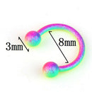 10x Stainless Steel Horseshoe Bar Lip Nose Septum Ear Ring Stud Piercing Ball 3C