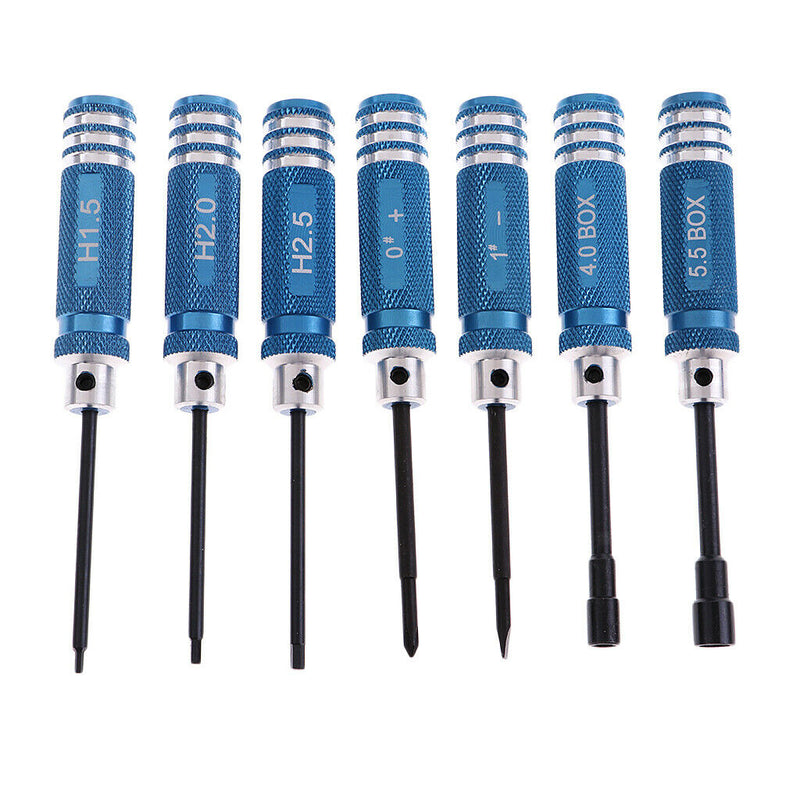 7 Pieces High Quality Screwdriver Set Screw Drivers Phillips Screwdriver Blue