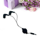 Black Color Retractable Earphone Headset Earbuds For MP3 MP4 Phone Music Fashion