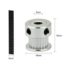 8Pcs 5mm 20 Teeth Aluminum Timing Pulley Wheel+5 Meters Rubber GT2 2mm Pitc