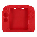 Rubber Silicone Case Cover Clear Screen Protector for Nintendo 2DS (Red)