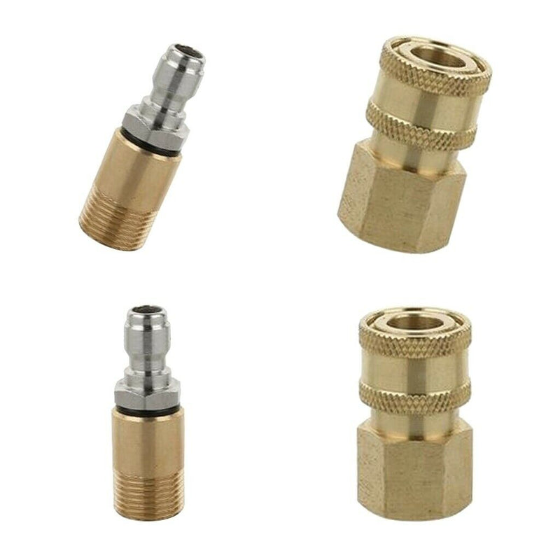 4-Set Durable Quick Connect Coupler Pressure Washer Pipe Adapters [M18x1.5mm]