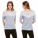 Sexy Lace Batwing Short Sleeve Loose Top Fashion Women Casual T-Shirt Blouse New