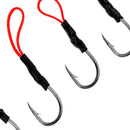 Lot of 5 Assist Hooks 1/0 Carbon Steel Jigging Fishing Hook with PE Line
