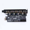PCI-E to USB 3.0 19-Pin 5 Port PCI Express Expansion Card SATA 15PIN connec
