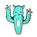 Cartoon Enamel Cactus Plant Cat Brooch Pins Animal Lapel Collar Pin Jewelry  3C