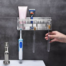 Stainless Steel Toothbrush Holder Toothpaste Stand Rack Adhesive Bathroom O H1C5