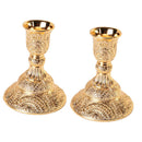 2x Alloy Candelabrum Candelabra Candle Holder with 2 Spiral Twist Candles
