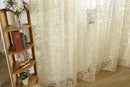 Beige Jacquard Big Flower Eyelet Curtain Sheer Living Room Valance 1x2.5M