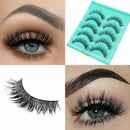 5 Pairs Black Handmade Messy Natural Cross False Eyelashes W9N3