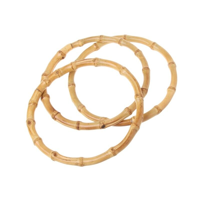 1 x Round Bamboo Bag Handle for Handcrafted Handbag DIY Bags Accessories New