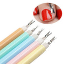 2 in 1 acrylic nail cuticle pusher finger dead skin remover nail scissors tool Z