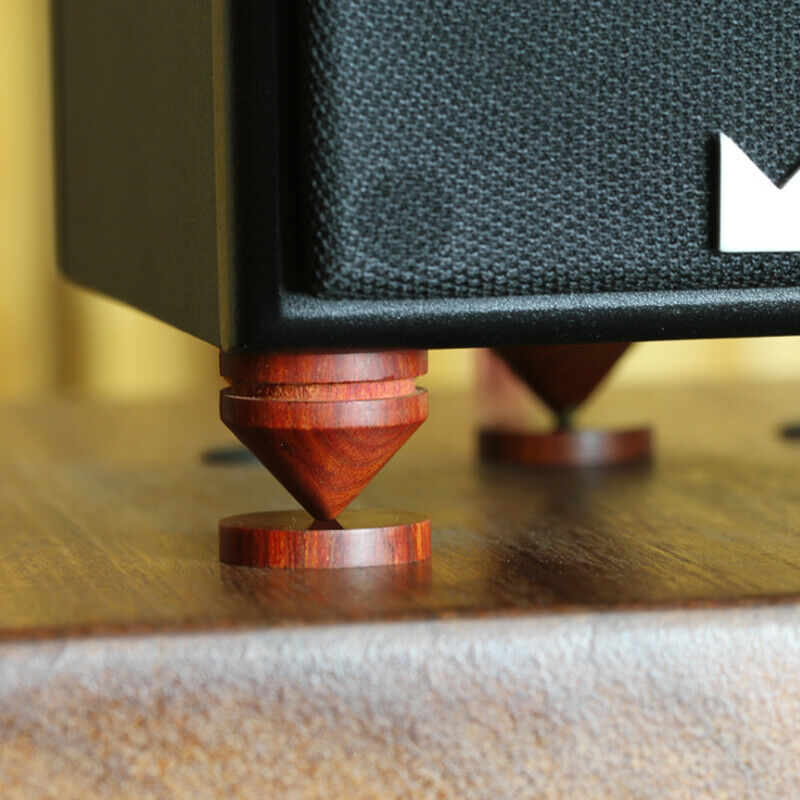 8Pcs Rosewood Speaker Isolation Feet Stand 23mm/0.91" Wooden Spikes + Base Pad