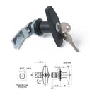Heavy Duty Garage Door Lock Outside T HANDLE Assembly Black