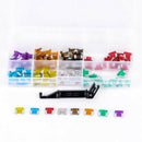 100Pc Mini Car Truck Low Profile Micro Mini Blade Fuse Assortment Alligator Clip
