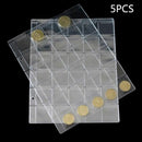 5 Pages 30 Pockets Classic Coin Holder Sheets For Storage Collection Album Case