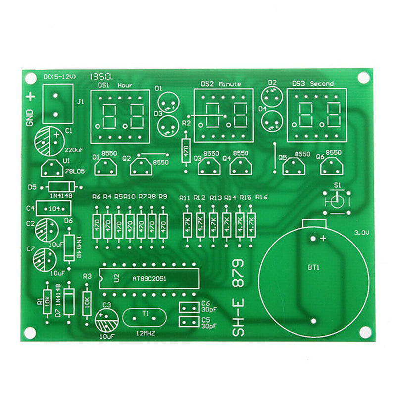MagiDeal PCB Circuit Board Digital LED Electronic Clock Alarm Kits 6 Digit