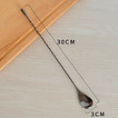 Long Handle Spoon Stainless Steel Mixing Ice Milkshake Spoon  black