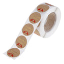 500pcs Handmade With Love Kraft Paper Stickers Round Adhesive Labels StickeSEAU