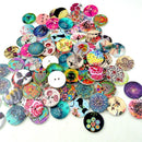 400Pcs Mixed Flower Paint Wooden Buttons for Scrapbooking Sewing Cardmaking