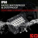 LED Work Light Bars 72W 7200LM Quad Rows Offroad Driving Spot Beam Jeep Tool